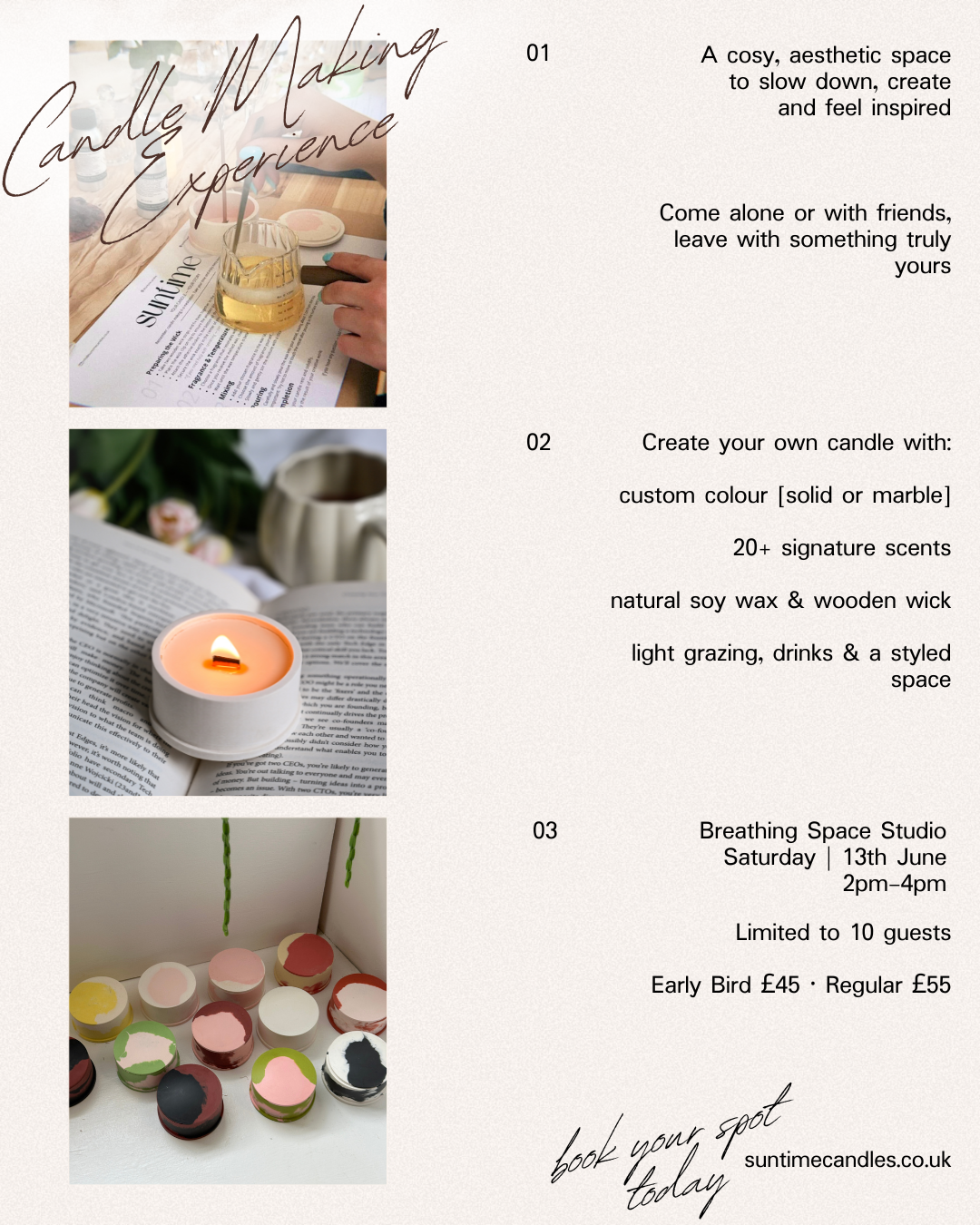 Aesthetic Candle Making Workshop, Aberdeen